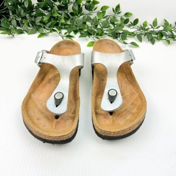 Birkenstock Gizeh Sandals Silver size 7 - Picture 2 of 16